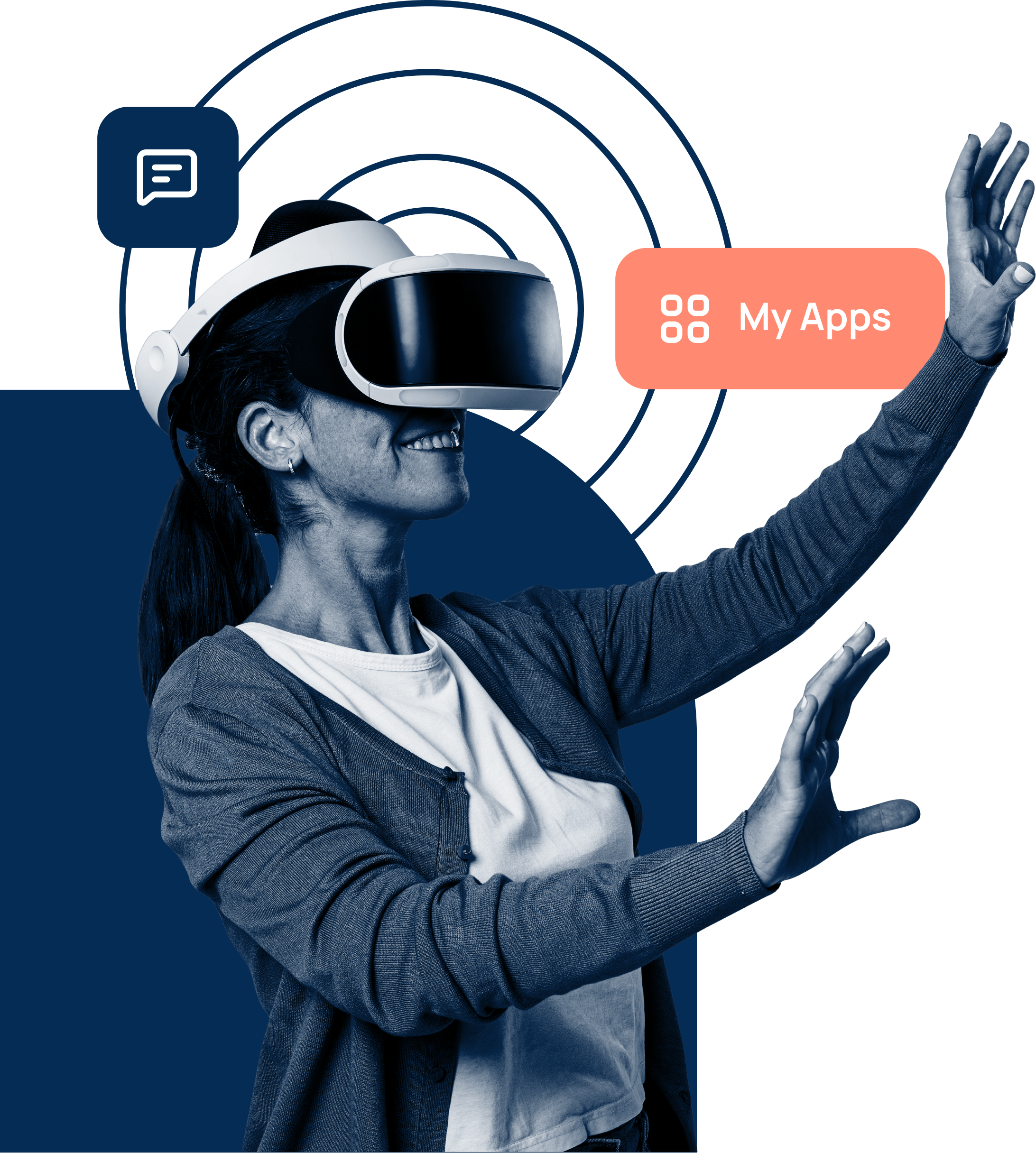 Woman wearing VR headset